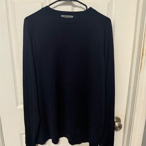 Johnston & Murphy 100% Silk Sweater Mens XL Blue Long Sleeve Lightweight